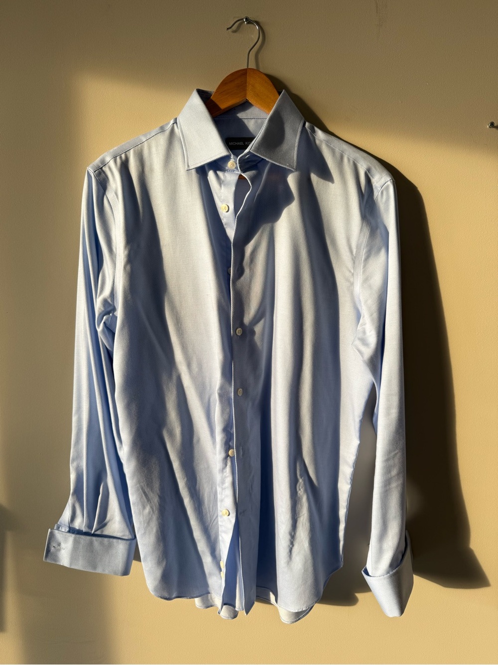 Michael Kors airsoft stretch 15.5 32/33 Blue Men's Dress Shirt Spread Collar